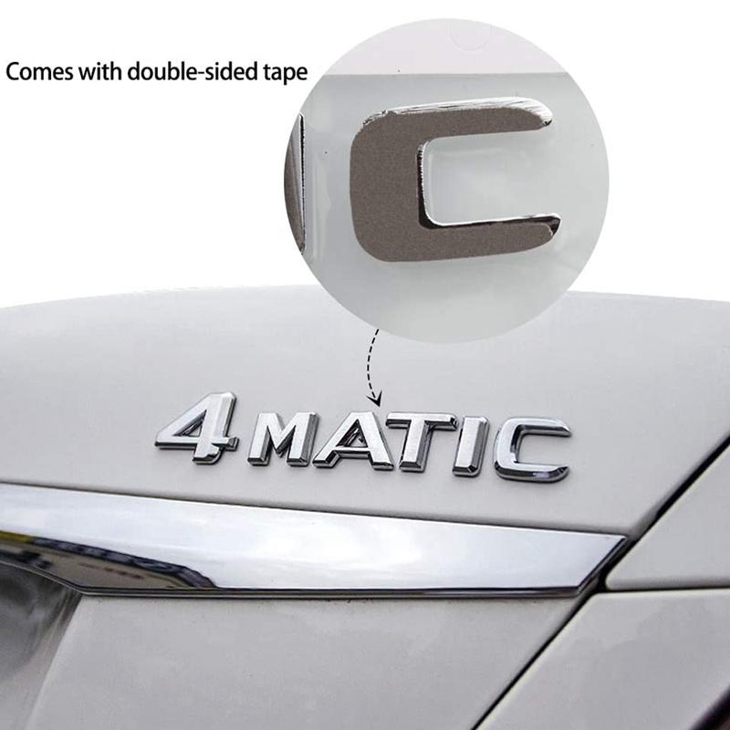 4MATIC Auto Trunk Door Fender Bumper Badge Decal Emblem Adhesive Tape Sticker Replacement for B/enz