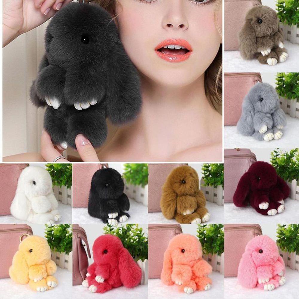 Cute Doll Gift Bag pendant Plush Bunny toy Key chain Rex Rabbit Fur