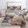 Кошка Прекрасное Животное Котёнок Комплект Постельного Белья Мальчики Девочки Размер Twin Queen Пододеяльник Наволочка Постель Мальчики Взрослые Мода Домашний Текстиль
