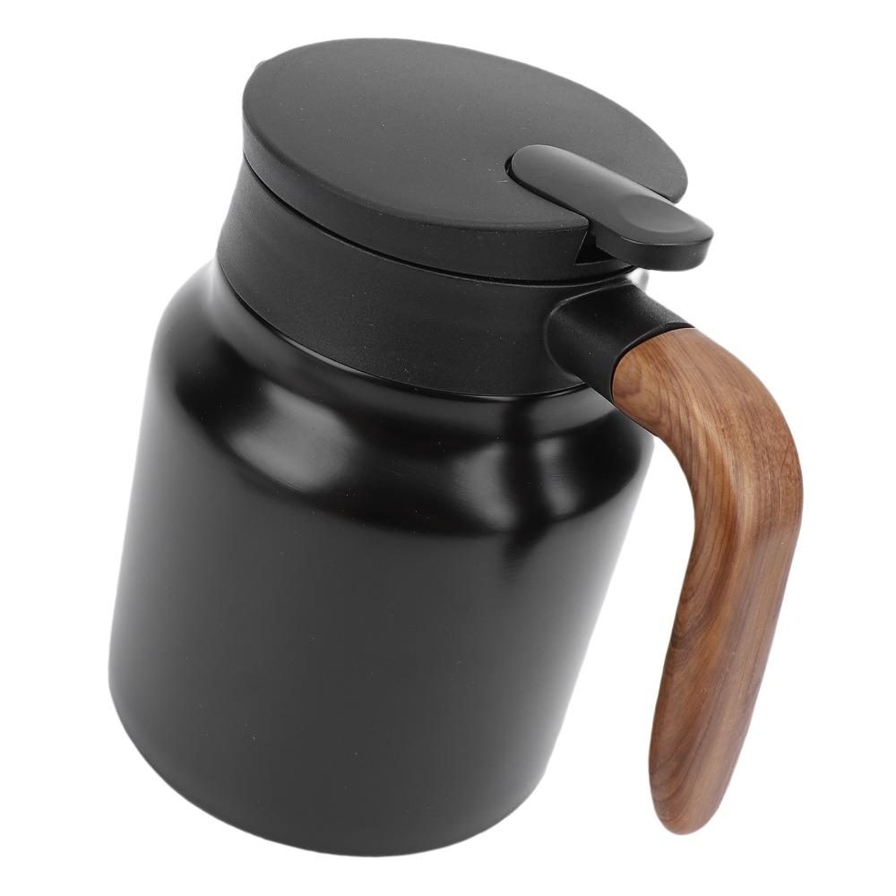 1000ml Capacity Vacuum Insulated Tea Pot Built-in Filter Thermal Beverage Pitcher Office Use