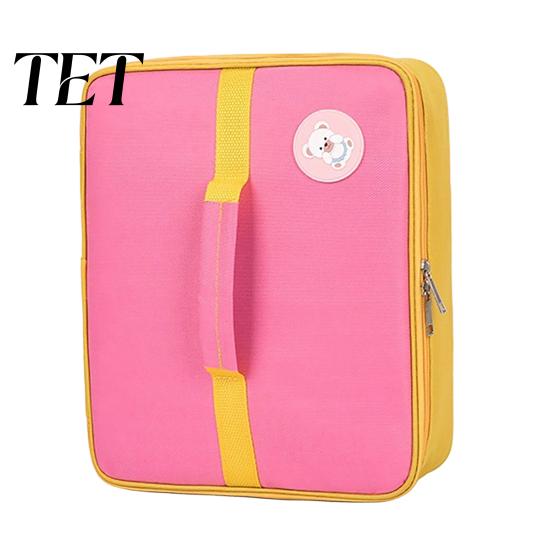 Lightweight School Lunch Bag Insulated Flat Square Bag, Durable Oxford Thermal Box Leakproof Cooler for Kids with Handles And Zipper, Waterproof