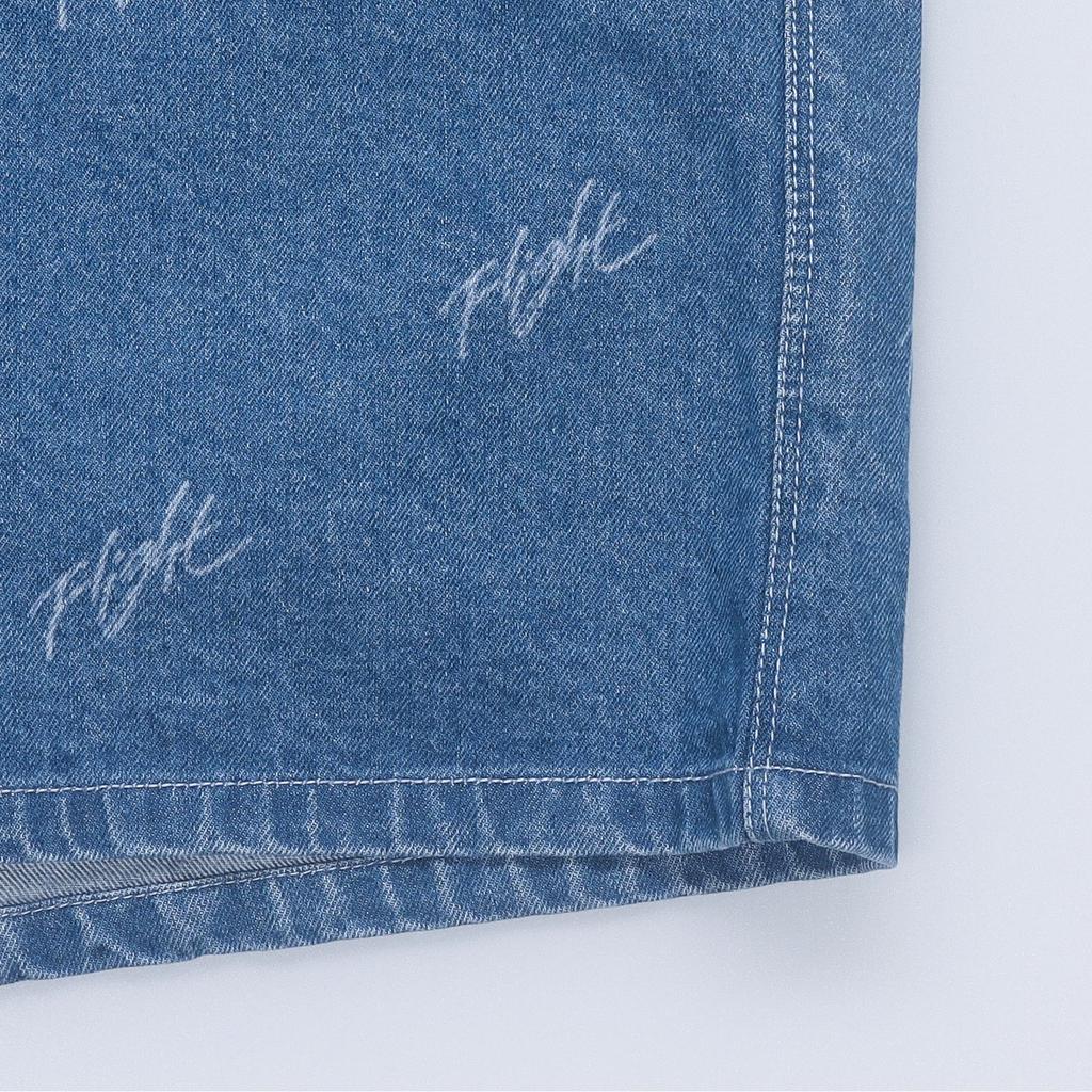 Jordan Повседневная свободная джинсовая куртка с принтом букв по всей поверхности, женская верхняя одежда, цвет Stone-Blue FN5770-453