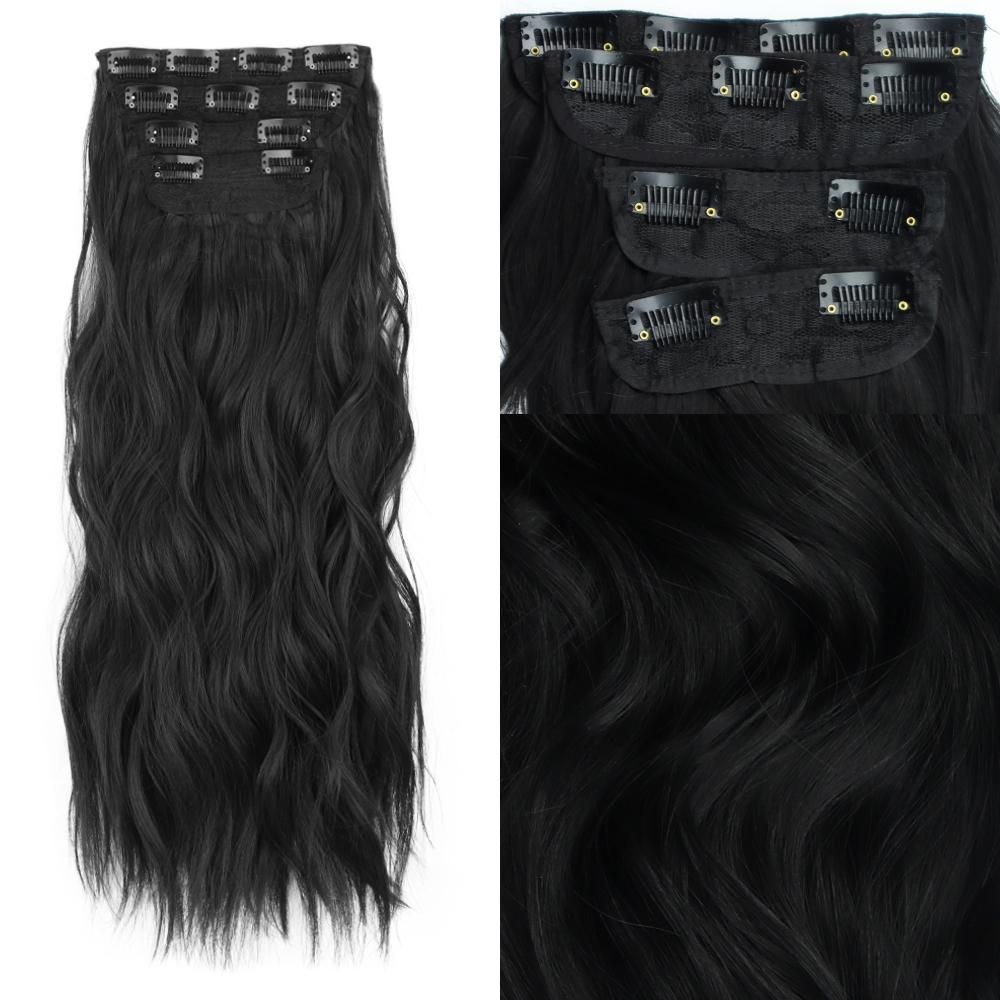 MISSQUEEN Светло-коричневые длинные волнистые волосы для наращивания из синтетического волокна, натуральные 4 шт., на клипсе, женская модная повседневная одежда, волосы