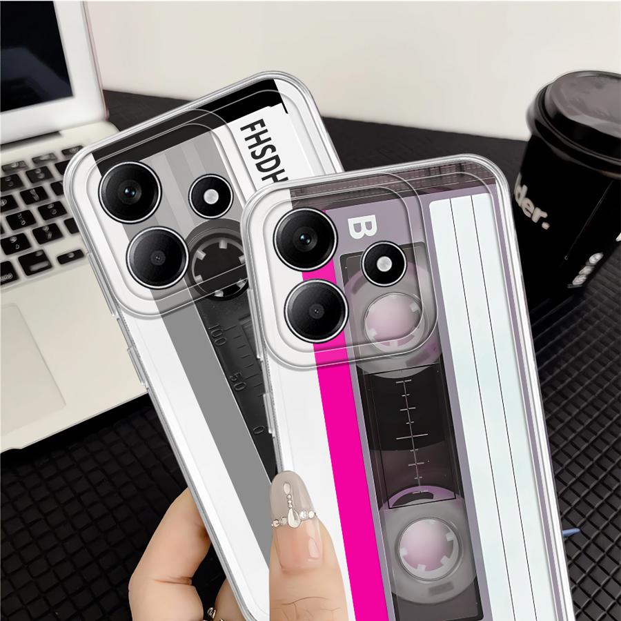 Чехол для Xiaomi Redmi Note 14 Pro Plus Note 13 13C 11 11S 10S A4 12 12S 14C 9 10 Мягкая накладка на телефон Модный ретро Кассетная лента