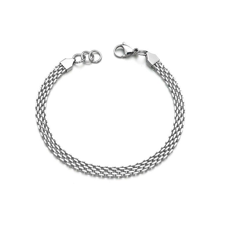 Simply Fashion Single For Man HipHop Bracelet Bangle Stainless Steel Chunky Twisted Rope Chain Jewelry