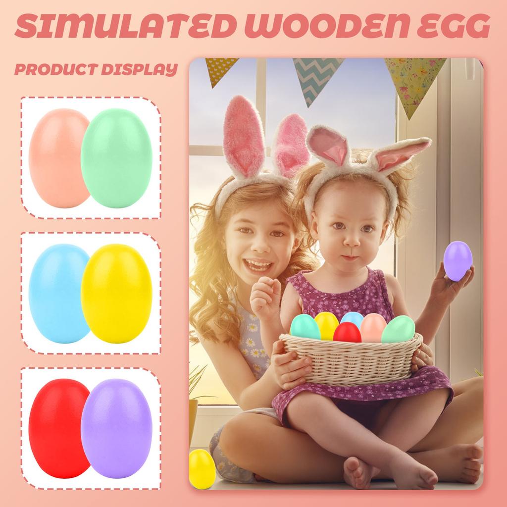 Имитация деревянных яиц Детские игрушки Пасхальные яйца Твердые яйца