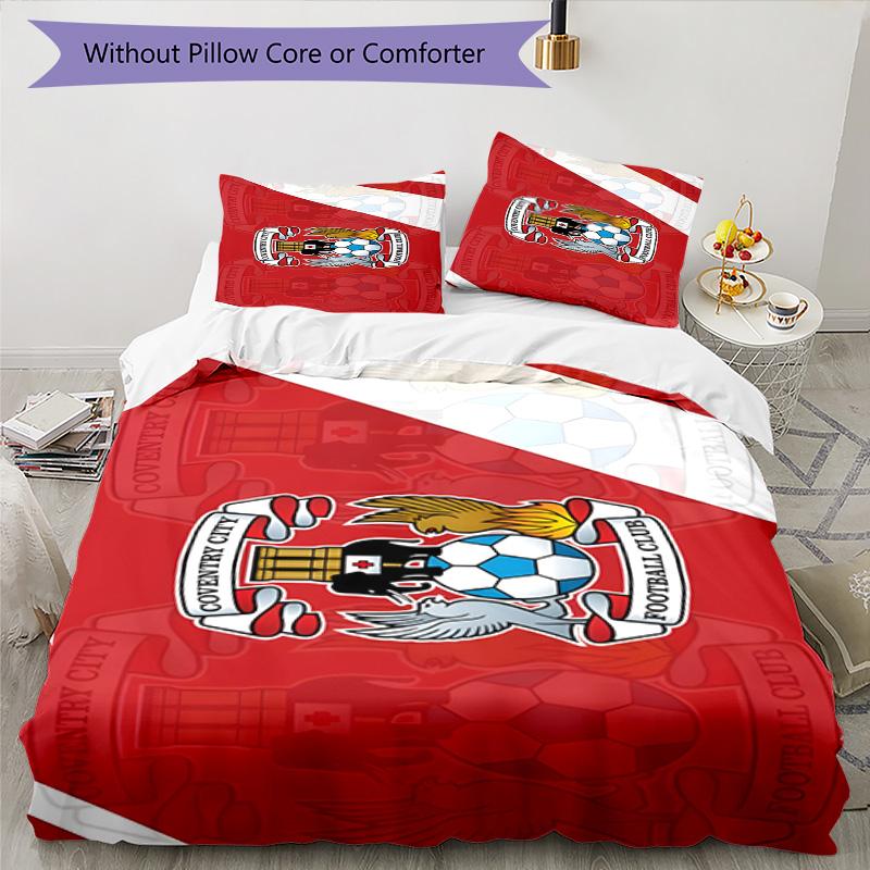 Coventry City F.C Printed Pattern Duvet Cover Set – includes 1 duvet cover and 2 matching pillowcases Bedroom decor Christmas gifts