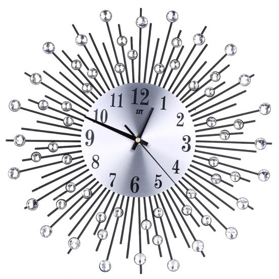 Fashion Rhinestone Inlaid 3D Silent Quartz Wall Clock Home Bedroom Hanging Decor