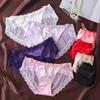 Sexy Underwear Women Lace Lingerie Low Waist Transparent Mesh Ultra-thin Pure Cotton Triangle Panties