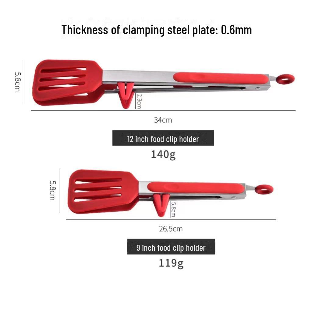 Barbecue Utensils: 9" & 12" Stainless Steel Tongs with Silicone Tips and Bracket