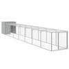 Chicken Coop with Run Light Grey 110 x 813 x 110 cm Galvanized Steel
