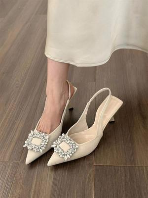 Французские туфли на высоком каблуке, сумка, сандалии, женская обувь, новинка лета, новые китайские туфли-лодочки