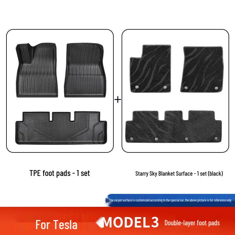 Custom TPE Floor and Trunk Mats for Tesla Model 3 Refresh Edition (Compatible with 25 Models)
