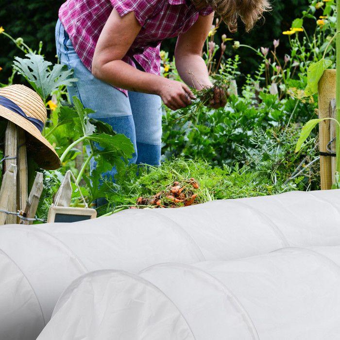 Relaxdays 2 складных парника, с дугами, длина 3,4 м, нетканый материал, для сада, белый