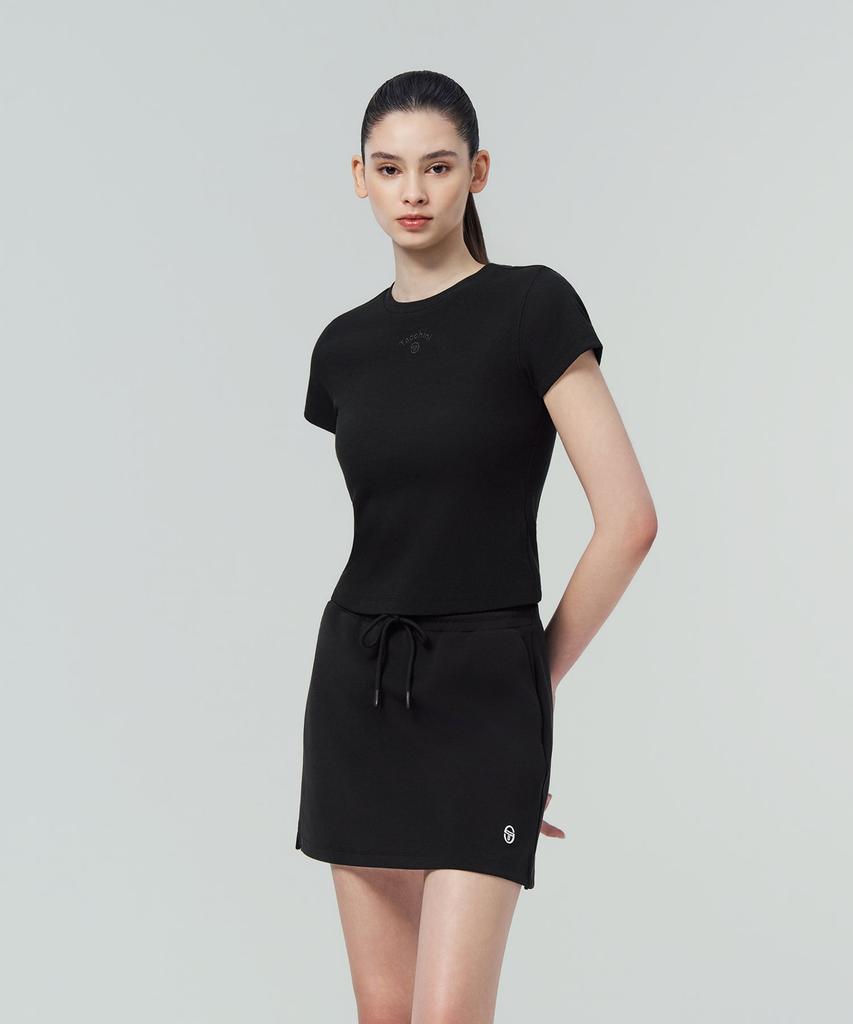 Женская облегающая футболка в рубчик SERGIO TACCHINI W