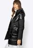 Wittchen Women's Down Coat In Combination Materials With Hood, Black Nylon
