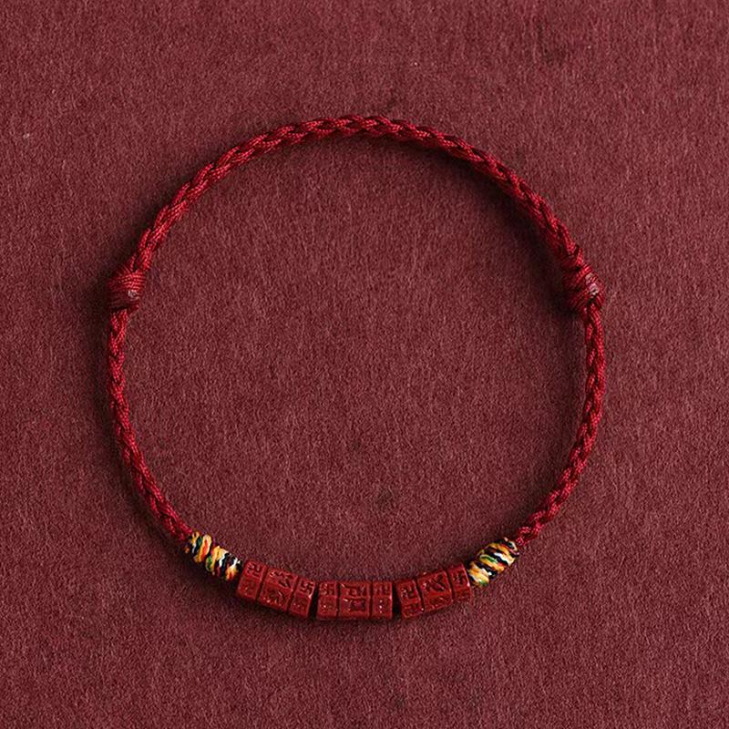 Браслет ручной работы из бусин киновари с красным узлом и веревкой, браслеты на удачу для женщин, мужчин, влюбленных, лучших друзей, ювелирные изделия, аксессуары, подарки