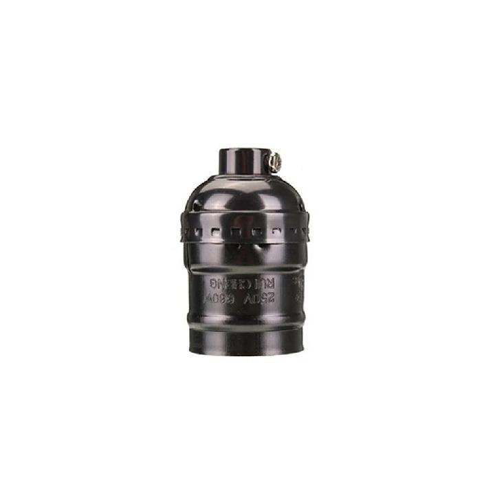 Retro Antique Lamp Base E26 E27 Vintage Aluminum Shell Lamp Holder Screw LED Bulbs Socket 4 Color without Switch Fitting Adapter