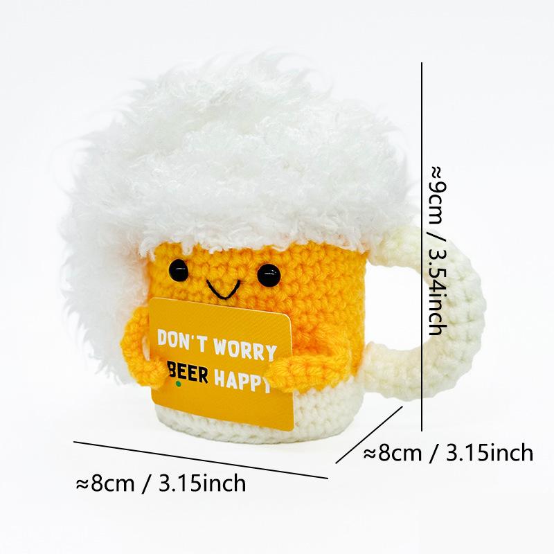 Emotional Support Crochet Animal Dolls Collectible Dolls Handmade Crochet Beer Dolls Cute Party Decor Positive Gifts for Friends