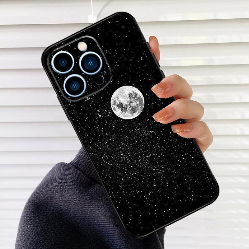 Чехол для телефона Космическое Небо Луна для iPhone 17 16 15 13 11 12 14 Pro Max mini 15 16 Plus 16e 17 Air Cover Fundas