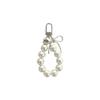 Earliner [handmade] Silver Ribbon Pearl Keyring (white)