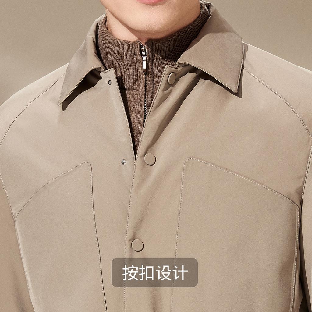 Men's Thick Cotton Coat with 97.5% Mulberry Silk Inner Lining