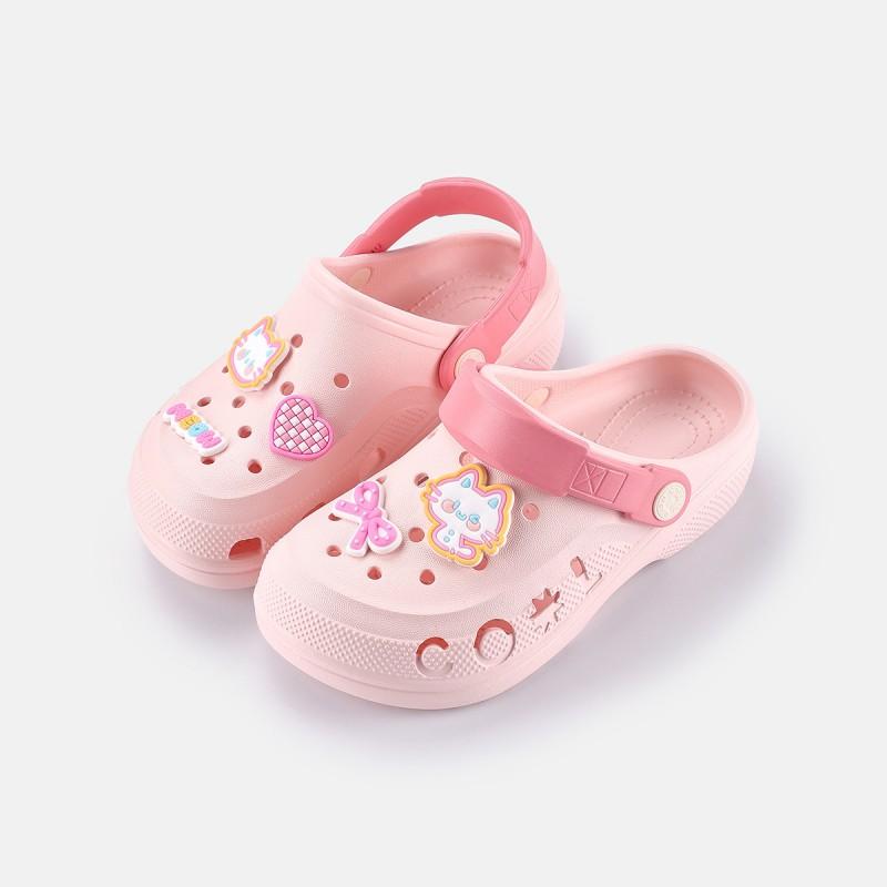 Kids Cartoon Hole Sandals Slip Resistant Soft Sole Beach Slippers DIY Decorative Open Toe Shoes Boys Girls