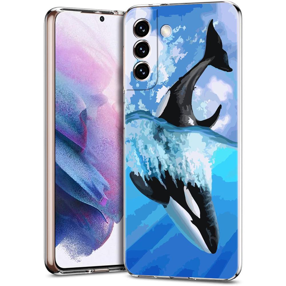 Чехол для телефона Samsung Galaxy S24 Ultra S23 FE S22 S20 S21 5G S10 S9 Plus S10E S8 Прозрачный Косатка океанская милая косатка