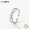 Tancise Classic 925 Sterling Silver Zircon Ring Ladies Jewelry Wedding Promise Party Gift