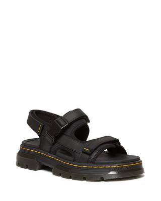 И подлинный FORSTER 31560001 [Dr. Martens] Сандалии, Forster, мужские и женские, кожаные, с несколькими ремешками, на липучке, (ЧЕРНЫЙ), 25,0 см (UK6)