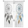 Тюлевые шторы «Ловец снов», нарисованные вручную перьями для гостиной, кухни, оконные шторы, домашний декор, прозрачные занавески для детской спальни