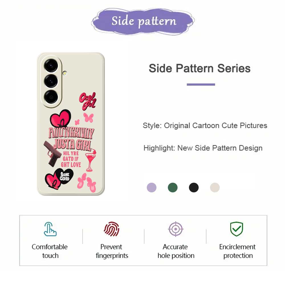 Чехол для Samsung Galaxy A56 5G Розовый с принтом узора элементов Прямоугольный TPU Задняя крышка для телефона