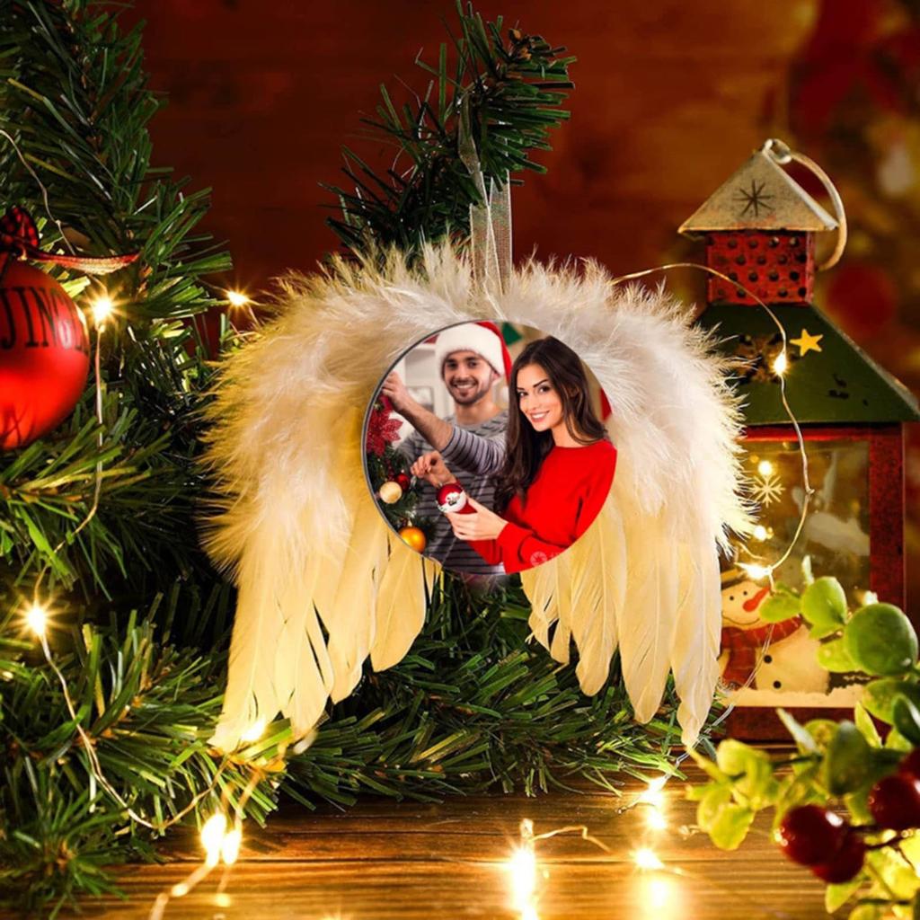 Сублимационные заготовки Подвеска Белые крылья ангела Украшение Декор для рождественской елки для изготовления ювелирных изделий Брелок DIY