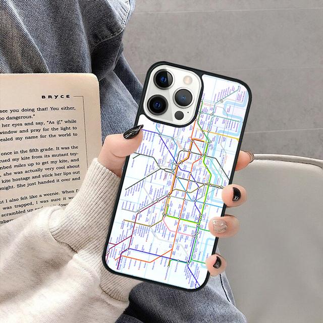Чехол для телефона с картой лондонского метро для iPhone 17 Air 16 16e 15 13 14 11 12 Pro Max Plus coque fundas Shell