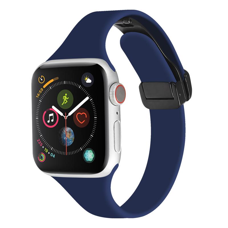 Силиконовый ремешок для Apple Watch Band 44 мм, 45 мм, 49 мм, 40 мм, 41 мм, 42 мм, 38 мм, спортивный браслет с магнитной пряжкой Iwatch 7 8 5 4 SE Ultra