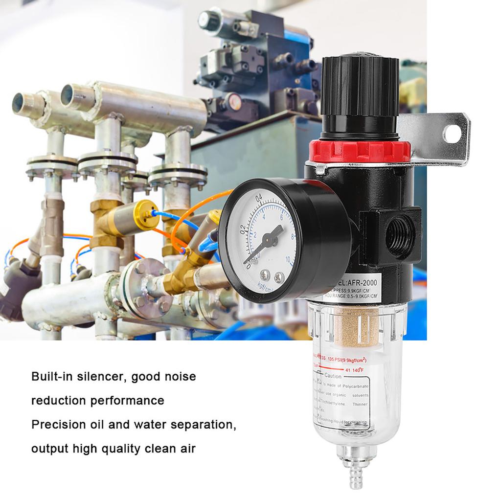 14 дюймов AFR2000 Масловодоотделитель Фильтр сжатого воздуха Обработка источника воздуха с манометром