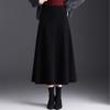 Зима 2025 Шерстяная юбка А-силуэта с высокой талией и толстым подолом - Средняя длина, стройнящий, повседневный дизайн