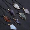 Натуральный агат обсидиан кристалл необработанная руда край стрела кулон ожерелье украшение