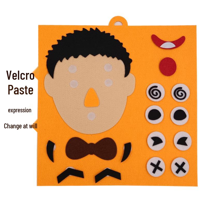 Набор фетра для детского пазла «Выражения»: Образовательные наклейки для лица