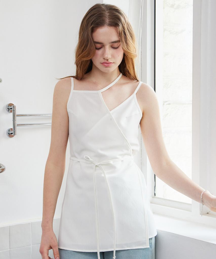 Itove Seoul Layered Sheer Wrap Dress Ivory