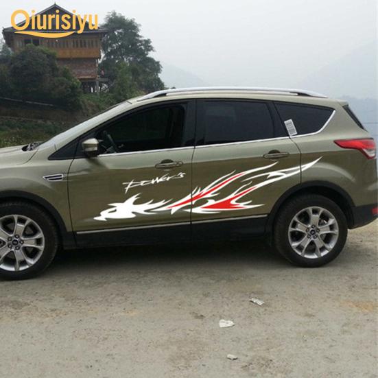 2шт автомобильная наклейка с пламенным узором самоклеящаяся наклейка из ПВХ на корпусе для внедорожника