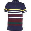 Polo Striped Logo Embroidered Short Sleeve Polo Shirt Men Tops Blue 710916532-001