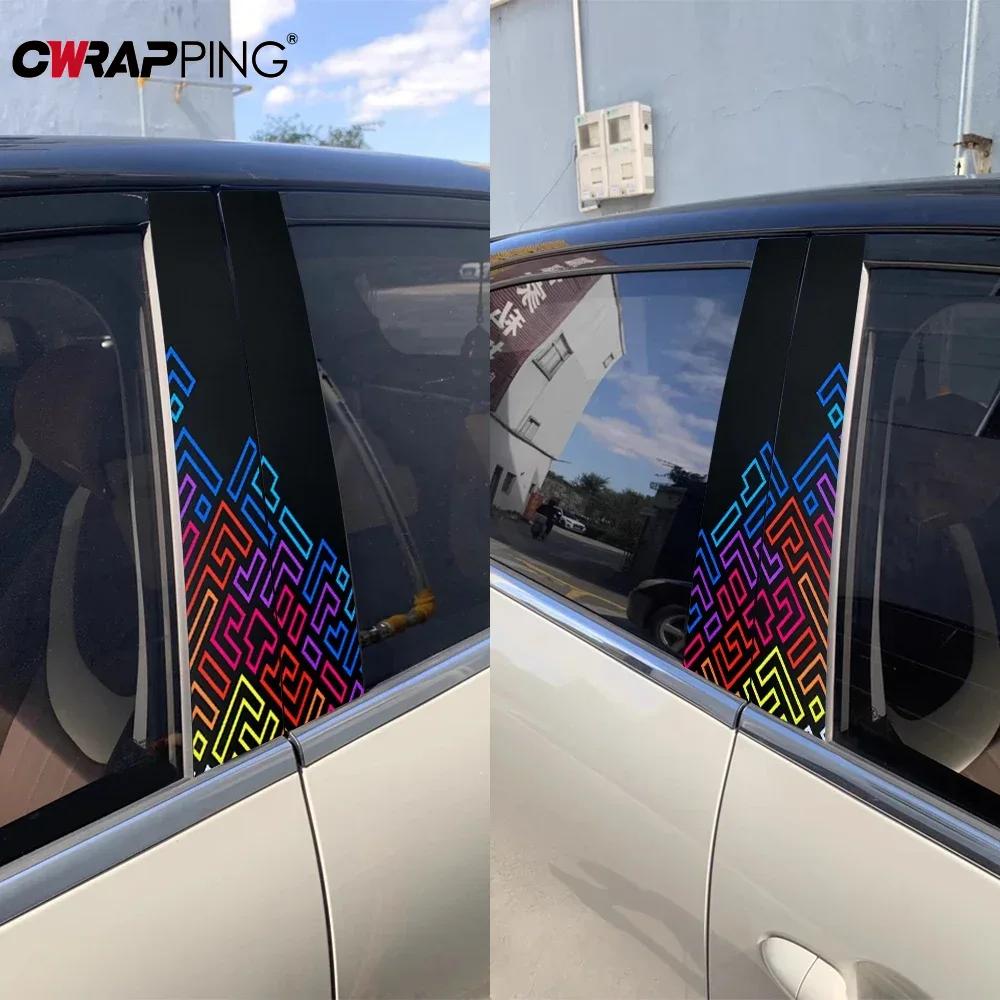 Панель двери Сотовая структура Водонепроницаемая Декоративная пленка Самоклеящаяся Внутренняя отделка Защита стойки B Автоаксессуары