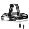 Lepro Rechargeable LED Headlamp for and Red Hours of Battery IP65 Dustproof and Adjustable Aluminum Alloy Charging Cable Perfect for and Emergency