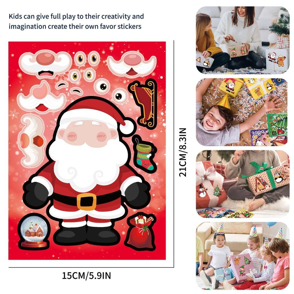 Cute Cartoon Christmas Santa And Snowman Diy Sticker Pack For Fun Kids Crafts And Journaling With 16 Sheets