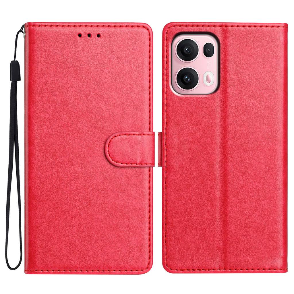 For Oppo Reno13 Pro 5G Leather Case Wallet Stand Phone Cover with Handy Strap