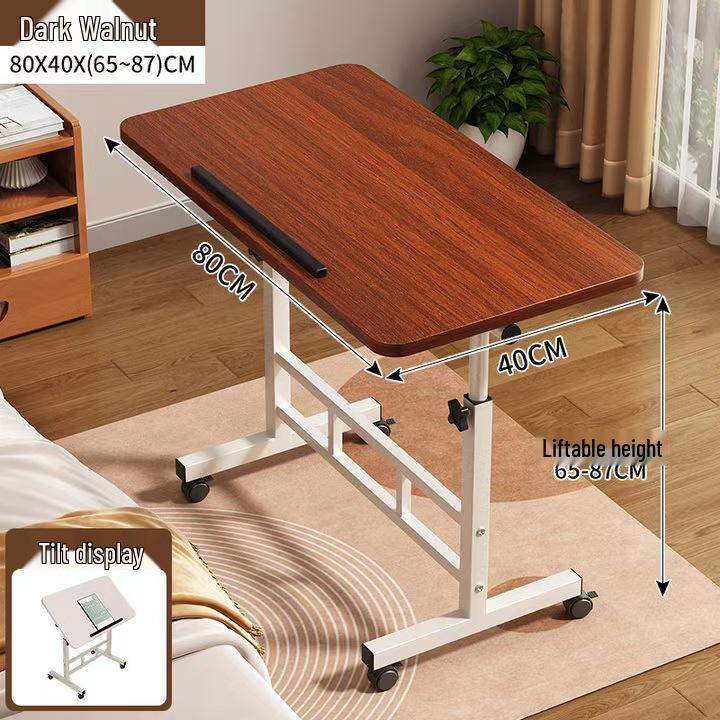 Регулируемый складной прикроватный столик - Портативный и подъемный стол для ноутбука для спальни