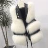 Faux Fur Winter Short Vest Jacket for Women Warm Coat