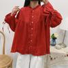 Johnature Ruffles Linen Lace-up Women Shirts Tops Spring Summer Vintage Mori Loose Slits Female Blouses