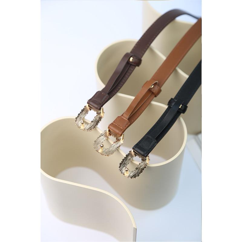 Mei Mary Top grain leather belt with pearl and rhinestone buckle - women's belt waist cincher